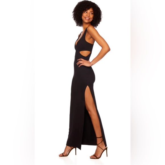 CLOSET CLOSING Susana Monaco Side Open Tank Slit Maxi Dress in Black Sz XL - Picture 2 of 8
